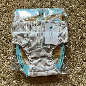 Charlie banana reusable swim diaper grey chevron x-large
